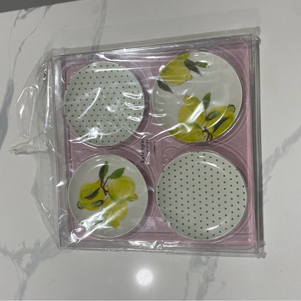 NWT KATE SPADE LEMON COASTER SET